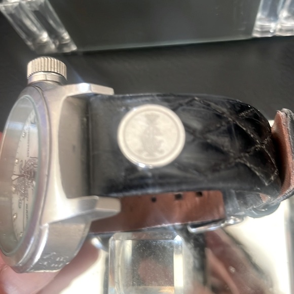 🌟 Christian Audigier Vintage black leather silver watch - Picture 5 of 10